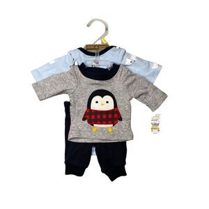 Nwt Carter’s Preemie Baby Outfit Set Penguin Bodysuit Pants Winter 3 Pc Newborn